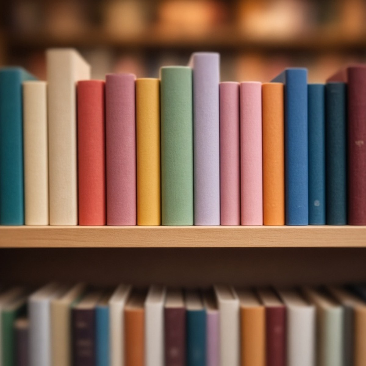 書架上整齊排列的新書
